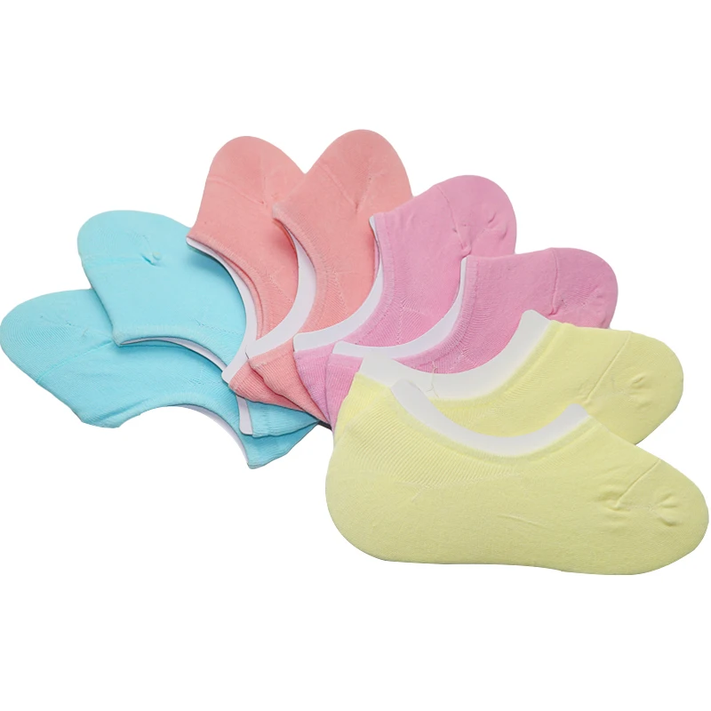 1/3/4Pairs Women Silicone Invisible Cotton Socks Slippers for Girls Summer Thin Boat Socks Non Slip Low Cut Ankle Sox Calcetines