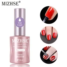 MIZHSE 18ML Nessun Wipe Prodotti Per Superficie E Smalti Per UV LED Polacco DEL Gel di Unghie Artistiche Sigillante Non di Cattivo Gusto Strato Manicure 15ml UV prodotti Per Superficie E Smalti Sigillante Smalto Del Gel