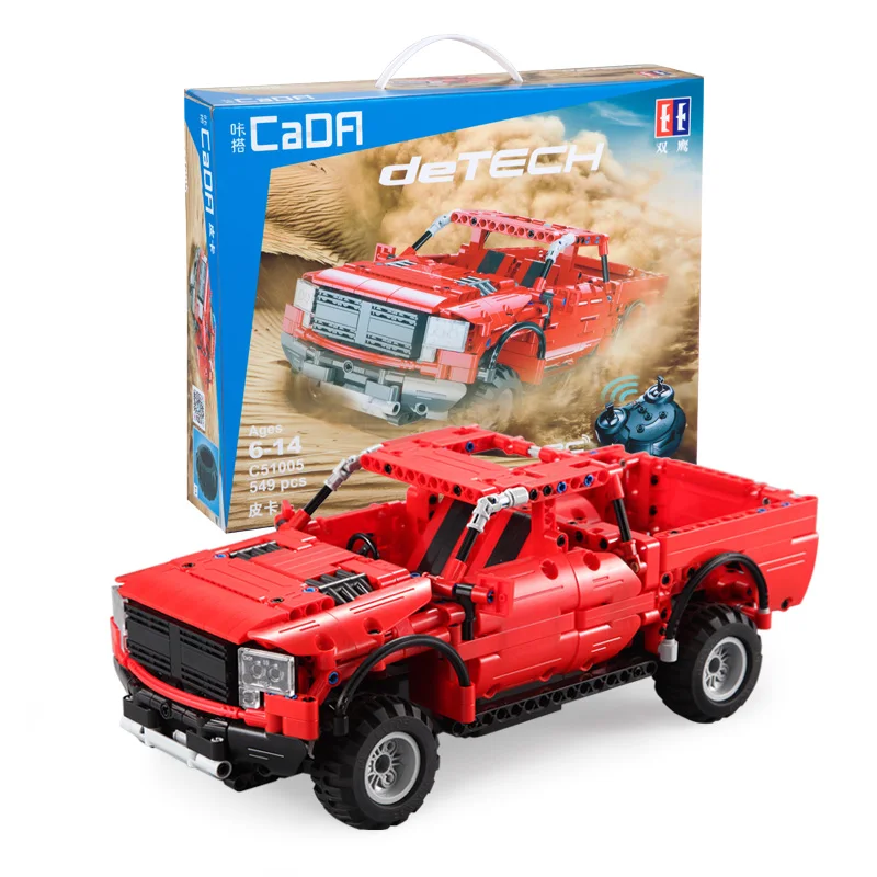 

549pcs Technic Vehicles RC Remote Control Car SUV Building Blocks Bricks 2.4Ghz Electric Red Pickup Trucks Model Toys For Kids