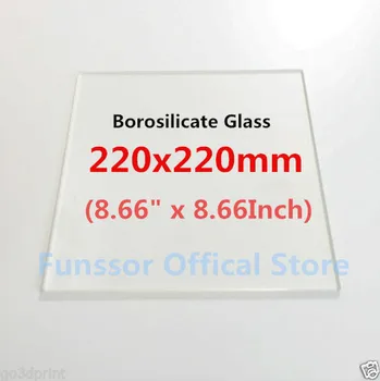 

Funssor 4MM thickness One Side Matte Borosilicate Glass Plate 220 x 220mm Flat Polished Edge for MK2 MK3 Reprap 3D printer