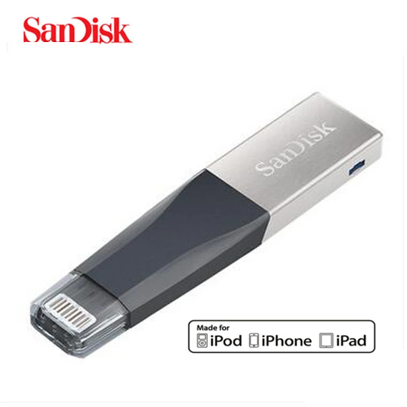 Флеш накопитель sandisk USB 3 0 OTG флеш 64 ГБ 128 256 карта памяти для iPhone/iPad/iPod Lightning двойной