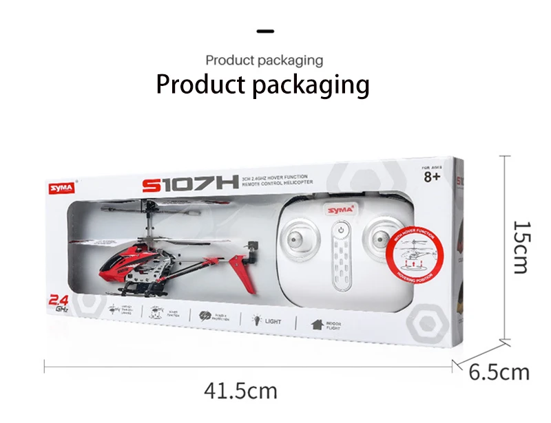 SYMA S107H Rc Helicopter, Syua S1OZH 5 24 Light 6.5cm 41.5cm