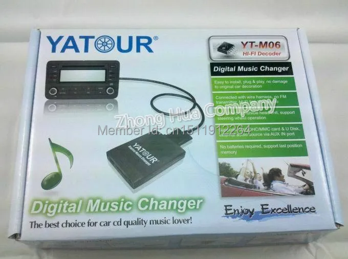 YATOUR digital music changer Car MP3 AUX Bluetooth for Smart 450 Lybra Fiat Bravo Marea 8-Pin Grundig Stereo Adapter