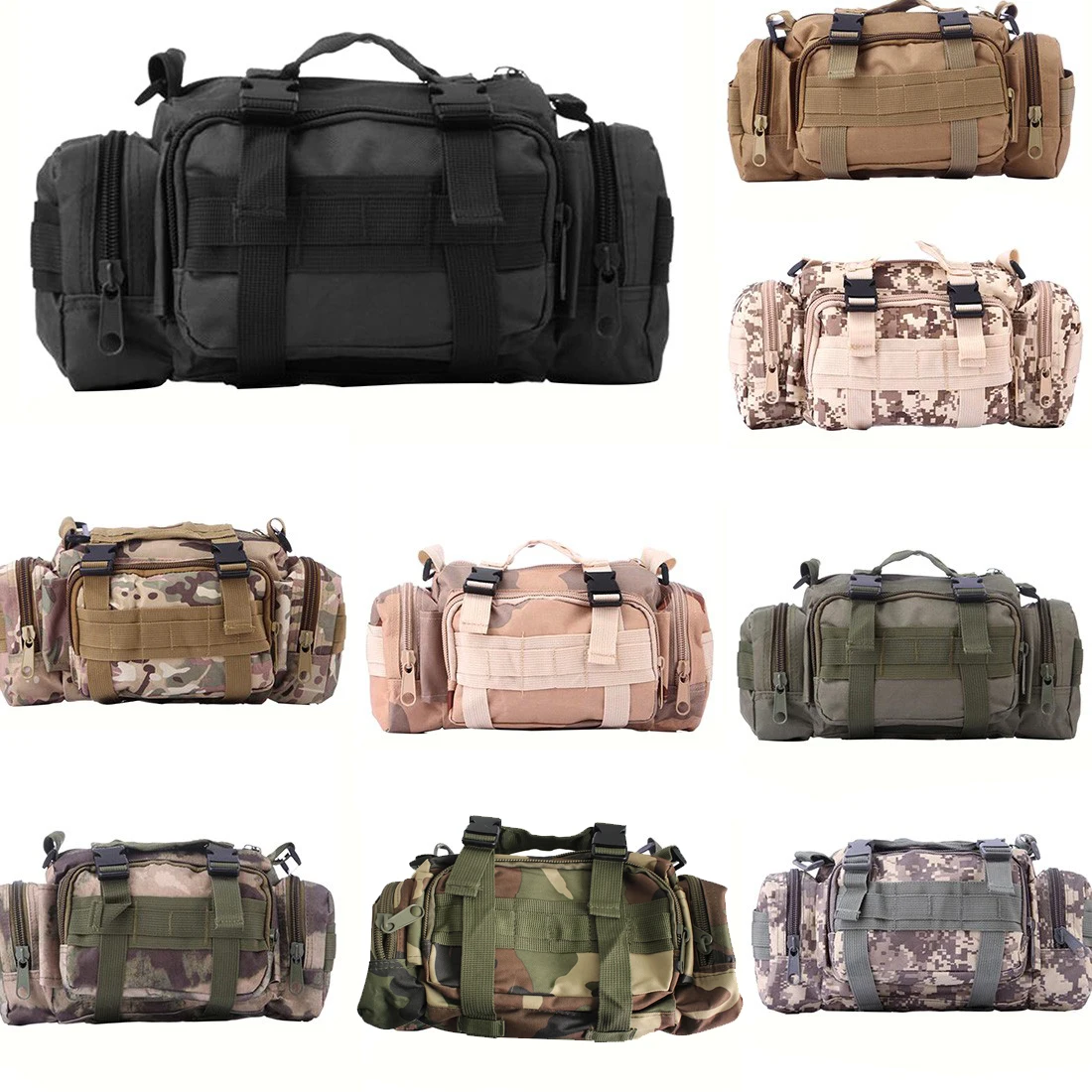New Military Tactical Waist Bag Outdoor Waterproof Nylon Camping Hiking Backpack Pouch Hand Bag ...