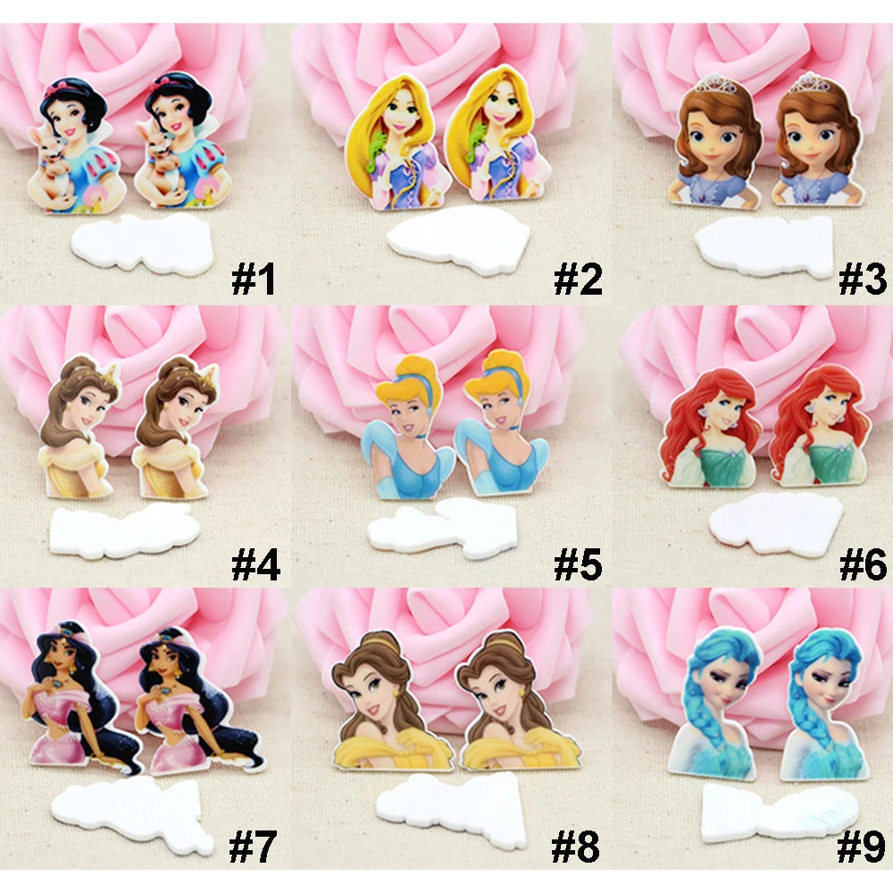 

90pcs Mixed Cartoon Princess Flatback Resin Assorted Beauty Girl Planar Resin Cabochon DIY Craft Embellishments Accessories