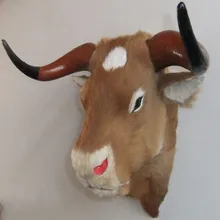 big Simulation yellow cattle head toy polyethylene&furs cattle head model gift about 56x38x50cm y0353