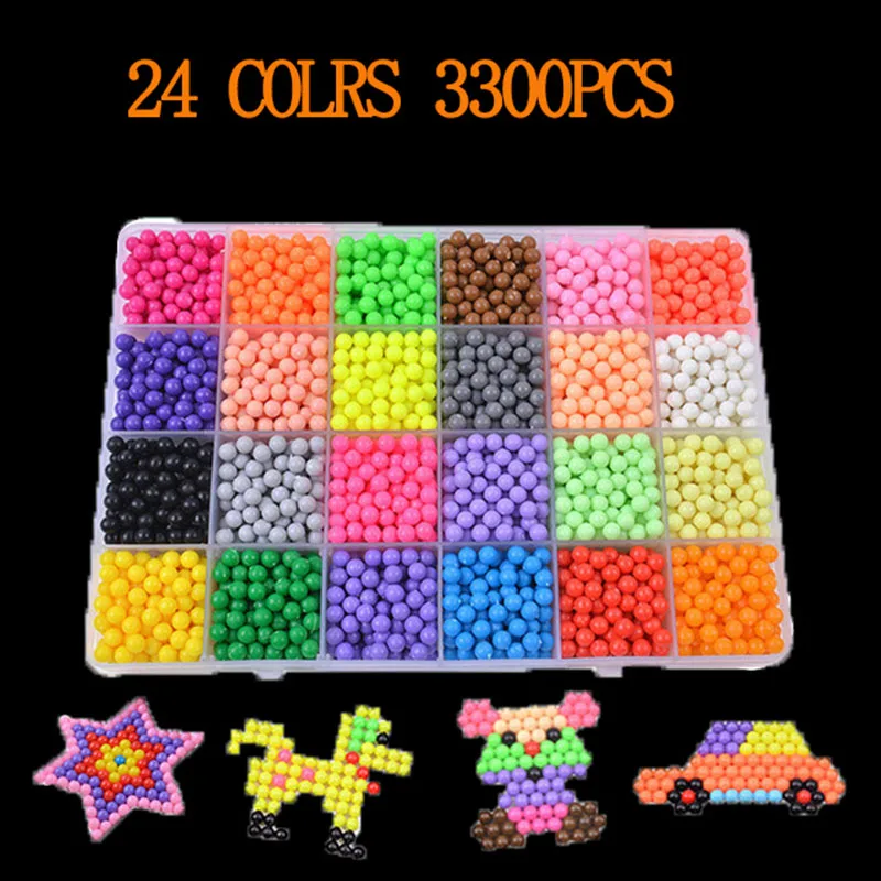 6000 pcs DIY Magic beads Animal Molds Hand Making 3D Puzzle Kids Educational beads Toys for Children Spell Replenish 10