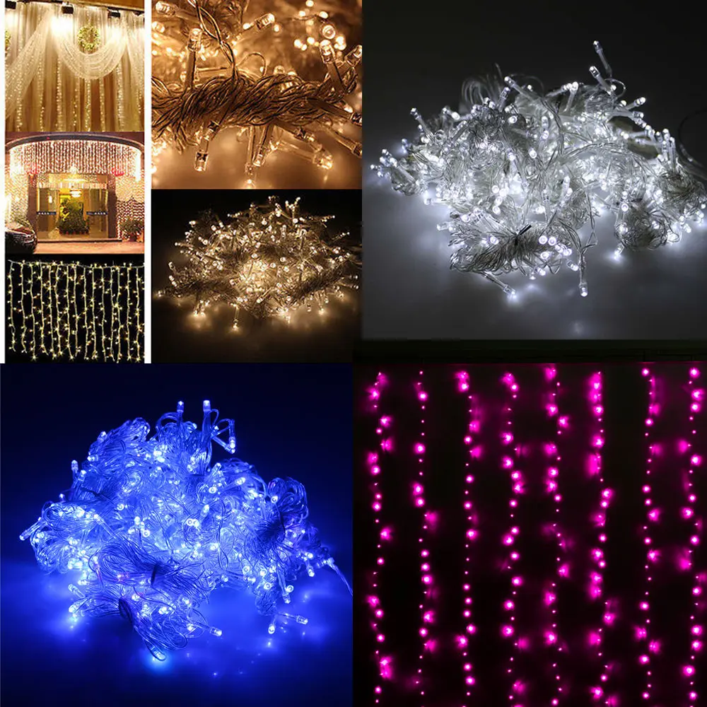 

3Mx3M 300LED Curtain Icicle led String Lights Christmas New Year Wedding Party decorative outdoor Lights 220V EU