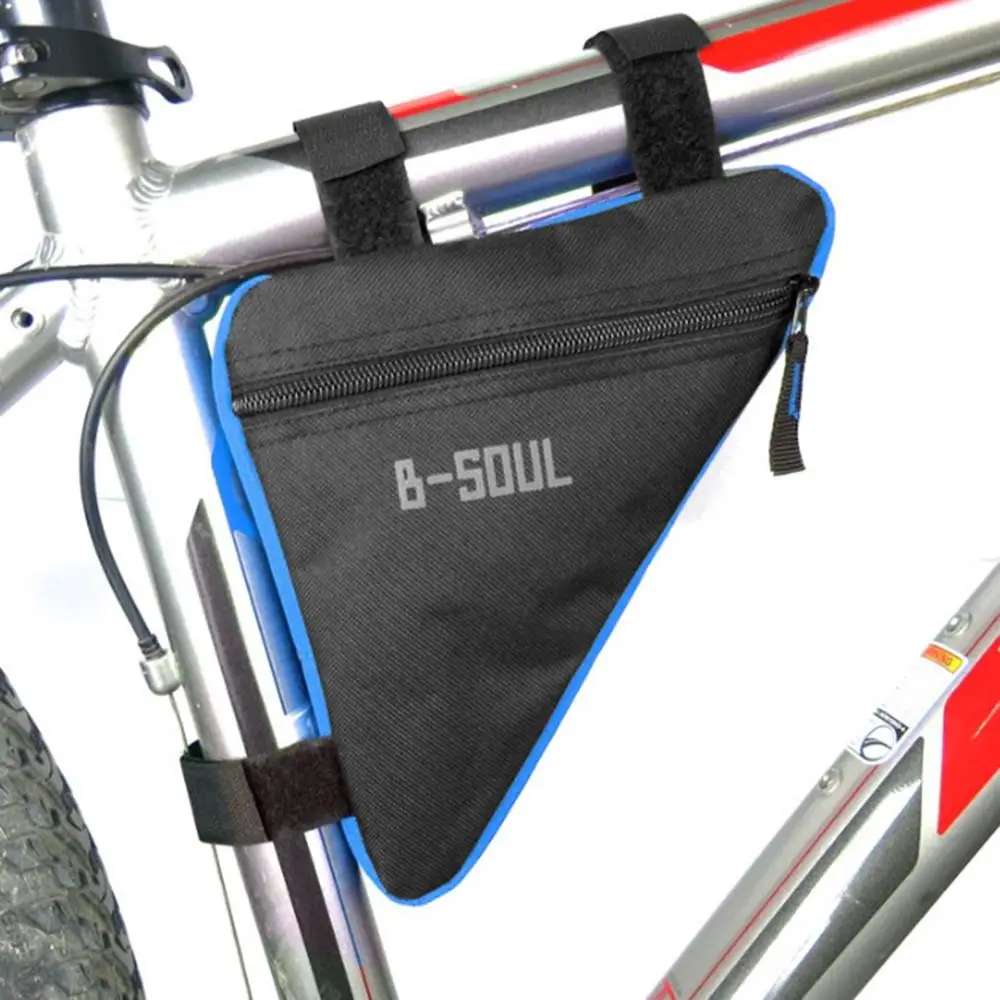 B-SOUL, водонепроницаемые треугольные велосипедные сумки, передняя Труба, рама, сумка, держатель для велосипеда, седло, сумка, аксессуары для руля велосипеда - Цвет: blue
