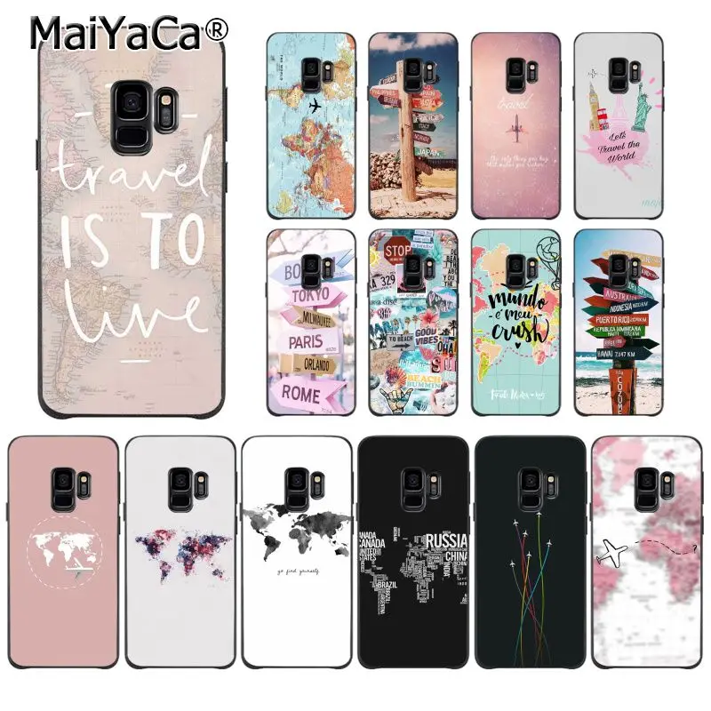 MaiYaCa самолёт Летающий путешествие облако небо карта мира чехол для телефона Samsung