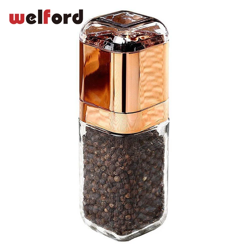 Manually Glass Ceramic Pepper Mill Grinder Spice Salt Mill With Box