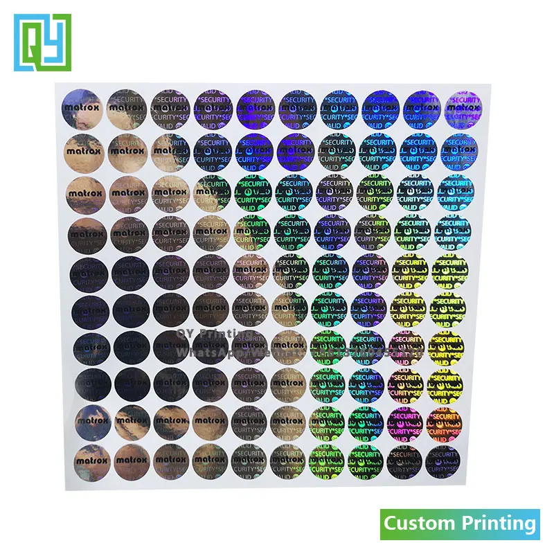 10000pcs 14x14mm 무료 배송 사용자 정의 인쇄 보안 3D 실버 홀로그램 스티커 브랜드 마크 로고 이름 보안 인감 레이블