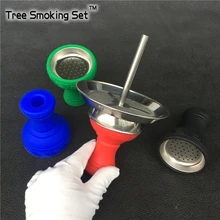 1 шт. силиконовая чаша для кальяна, многоцветная чаша для кальяна и металлический держатель для угля, аксессуары для кальяна, силиконовая фиксация, легко перемещается