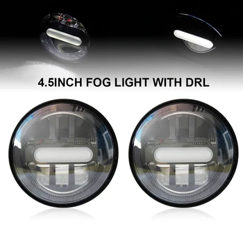

4.5 Inch LED Fog Light 2pcs Motorcycle 4 1/2" Passing Auxiliary Round Led Fog Light with DRL devil eye led angle eye fog lamp