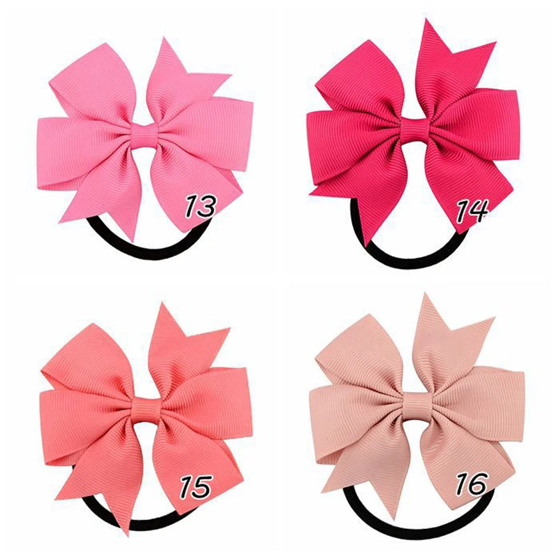 20pcs Girls Elastic Hair Rubber Bands Bowknot Hairband Colorful Hair Rope Rings Girls Ponytail Holder Hair Styling Headdress