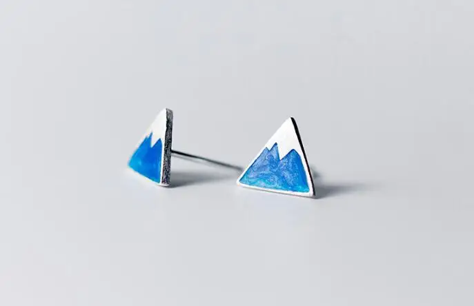 100% реальный. Серьги гвоздики из серебра 925 пробы с синей эмалью|stud earrings|earring studs
