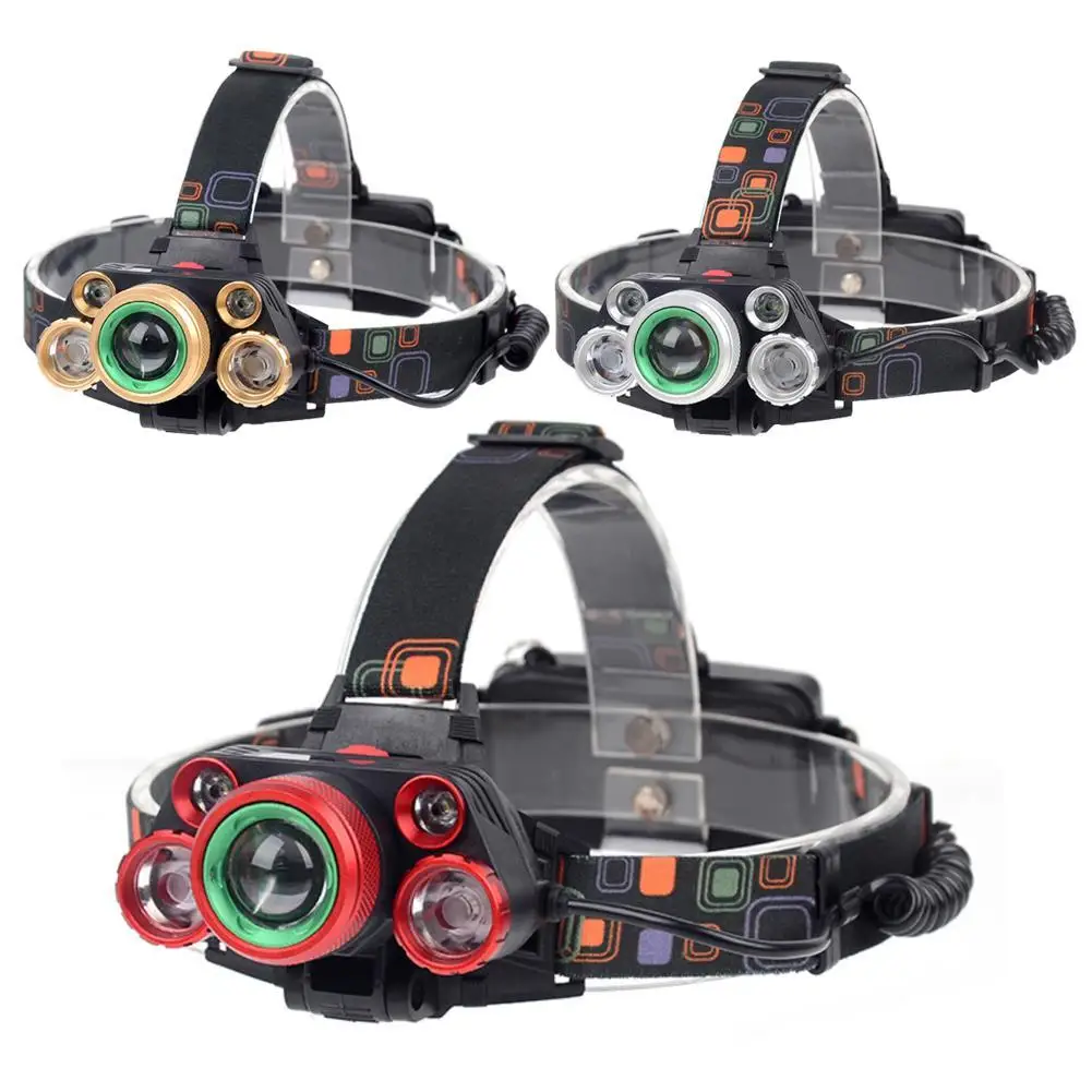 YUNMAI LED Flashlight T6 + 4 Headlight Headlamp Zoomable 8000 LM Modes 18650 Headlights for Outdoor Activity | Лампы и освещение