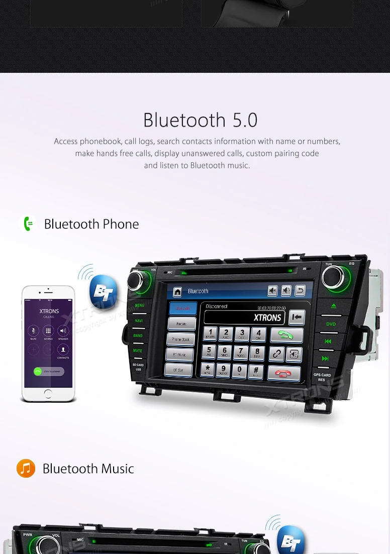 Top 8" Car DVD Radio GPS for Toyota Prius 2009-2013 (Left Hand Drive) with Android Mirror Link Support & External Microphone Support 9