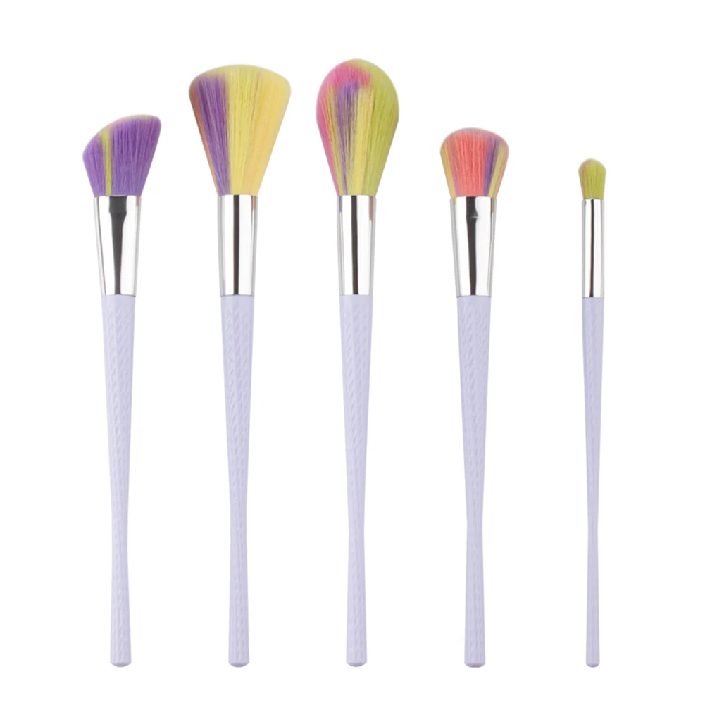 

5Pcs/Set Colorful Hair Makeup Powder Brushes Professional Face Cosmetic Foundation Blush Contour Eye Eyeshadow Brushes Set
