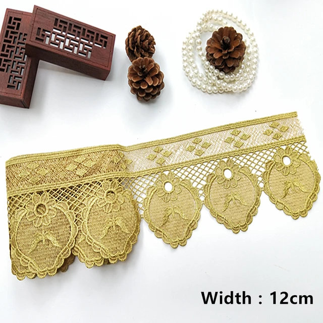 CHICKNIT Beautiful Gold thread Water soluble Embroidered trim for sewing  Wedding Dress Accessories Lace excipient - AliExpress