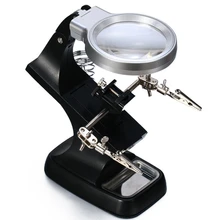 Multi-functional Welding LED 3X 4.5X Magnifier Stand Desktop Third Helping Hands With 10 Leds Alligator Clips for Repair Multi-functional Welding LED 3X 4.5X Magnifier Stand Desktop Third Helping Hands With 10 Leds Alligator Clips for Repair