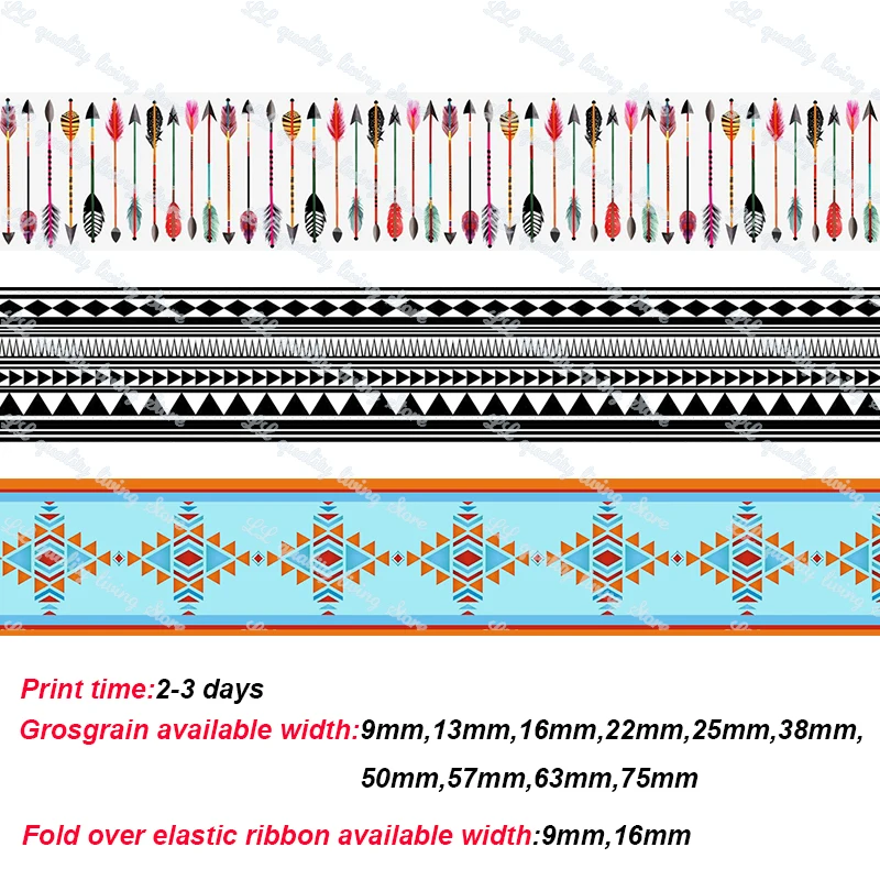 aztec printed grosgrain ribbon (1)