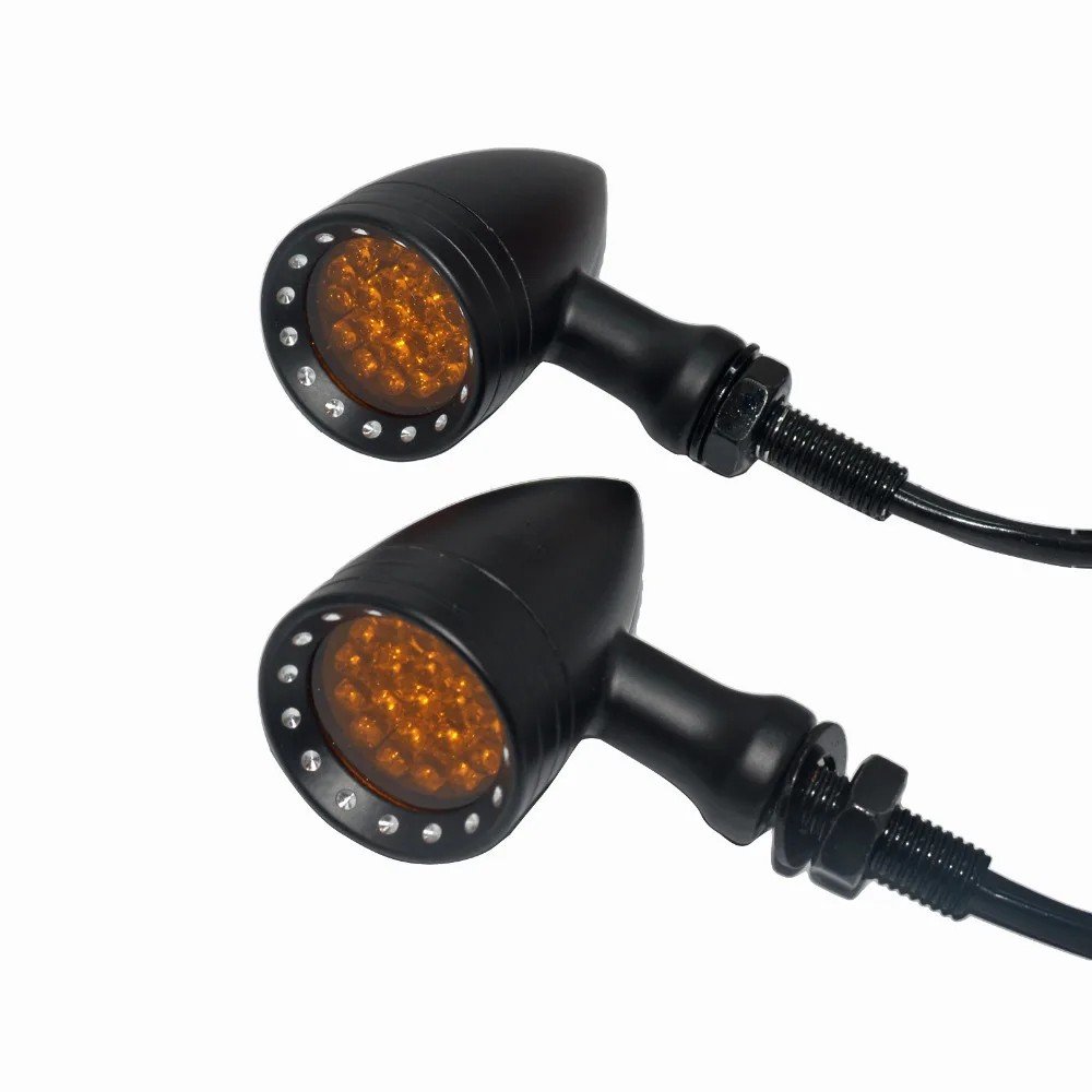 Universal Motorcycle LED Black Amber 20 LED Bullet Turn ...