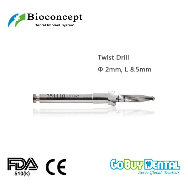 

Osstem TSIII&Hiossen ETIII Compatible Bioconcept BV Dental Instrument Twist Drill 2.0mm, length 8.5mm(351110)