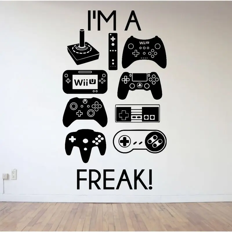 DCTAL Game Handle Sticker Play Gamer Decal Gaming Posters Gamer Vinyl Wall Decals Parede Decor Mural Video Game Sticker