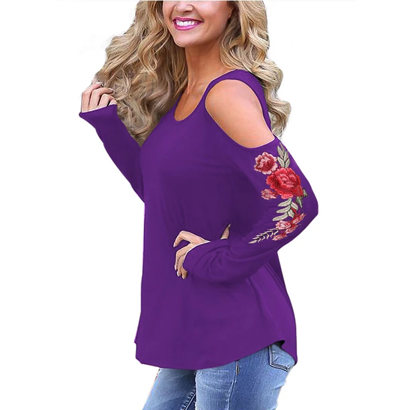 

Bothwinner Fashion Women Off Shoulder Bandage Sexy O Neck Lace T Shirt Women 2017 Autumn 2XL Tops Female Blusa