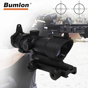 

Bumlon ACOG 1X32 Red Dot Sight Optical Rifle Scopes Red Dot Scope Hunting Scopes With 20mm Mount for Airsoft Gun 5-0053