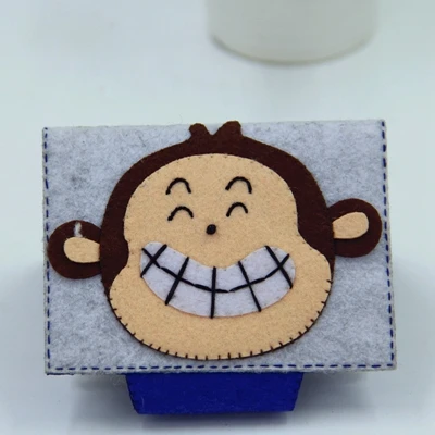 Войлочная ткань ручной работы шитье искусство обезьяна карты сумка карточка с кошкой Сумка резка Войлок diy пакет карты сумка - Цвет: Monkey