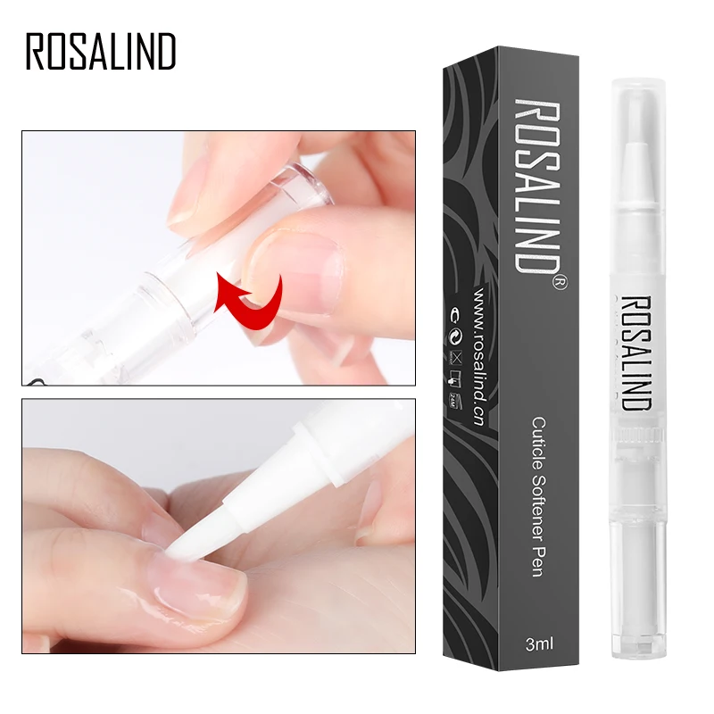  ROSALIND 1PCS Nail Cuticle Softener Pen Plastic Dead Skin Exfoliator Oil Pen Cuticle Remover Tool U