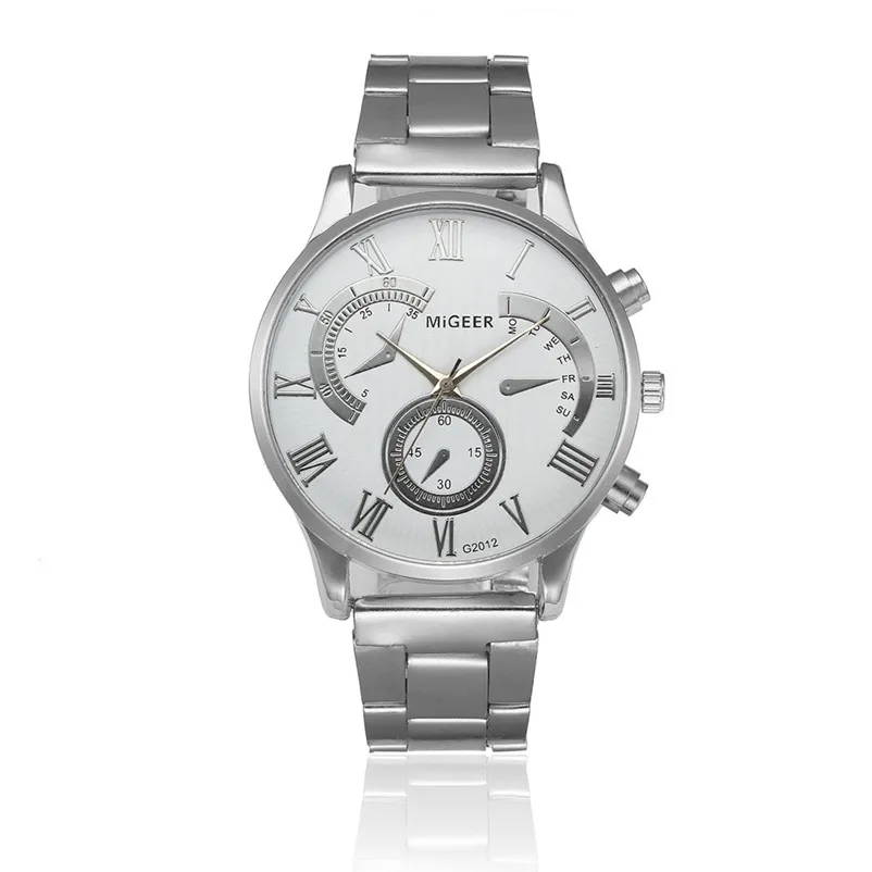 2018 Men Watches Crystal Stainless Steel Wrist Date Analog Quartz Watch Mens WristWatch Clock Sport Bracelet montre homme 3M24 (5)