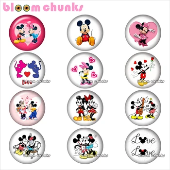 

cartoon mouse Round photo glass cabochon demo flat back Making findings 12mm/18mm/20mm/25mm TL1253