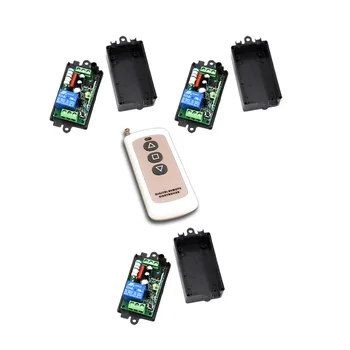

Newest AC110V 220V 1CH RF Wireless Remote Control Switch System 1Transmitter +3Receiver with Black Case Free Shipping