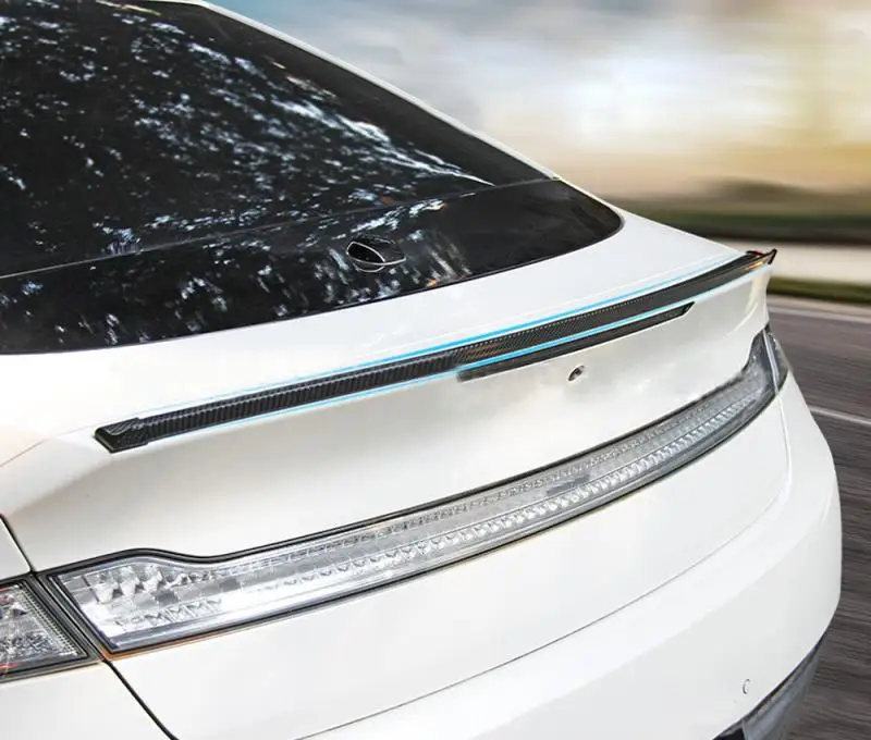 

3D Rear Roof Trunk Spoiler Wing Tail Lip 5ft Universal Carbon Fiber Look Trim This rubber lip is very flexible Trunk or Roof