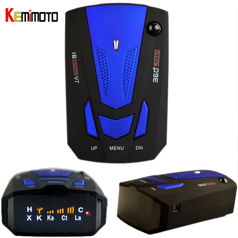 

KEMIMOTO V7 Car Radar Detector Auto 360 Degree Vehicle Speed Voice Alert Warning 16 Band Speed Control Detector English/Russian