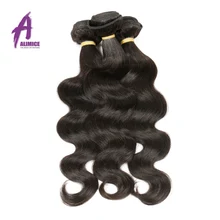 Peruvian Human Hair Body Wave Weave Bundles Human Hair Bundles Extension ALIMICE Non-Remy Hair Machine Double Weft Natural Color