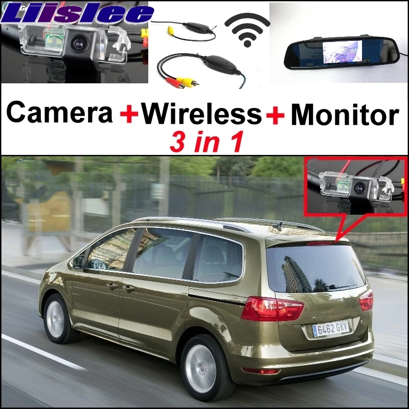 

Liilsee Wireless Receiver Mirror Monitor Easy DIY Back Parking System For SEAT Alhambra 7N Altea 3 in1 Special Rear View Camera