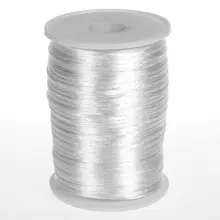 2 мм белые плетеные нейлоновые китайские узлы для макраме, атласные веревки для бисероплетения Шамбала ручной работы