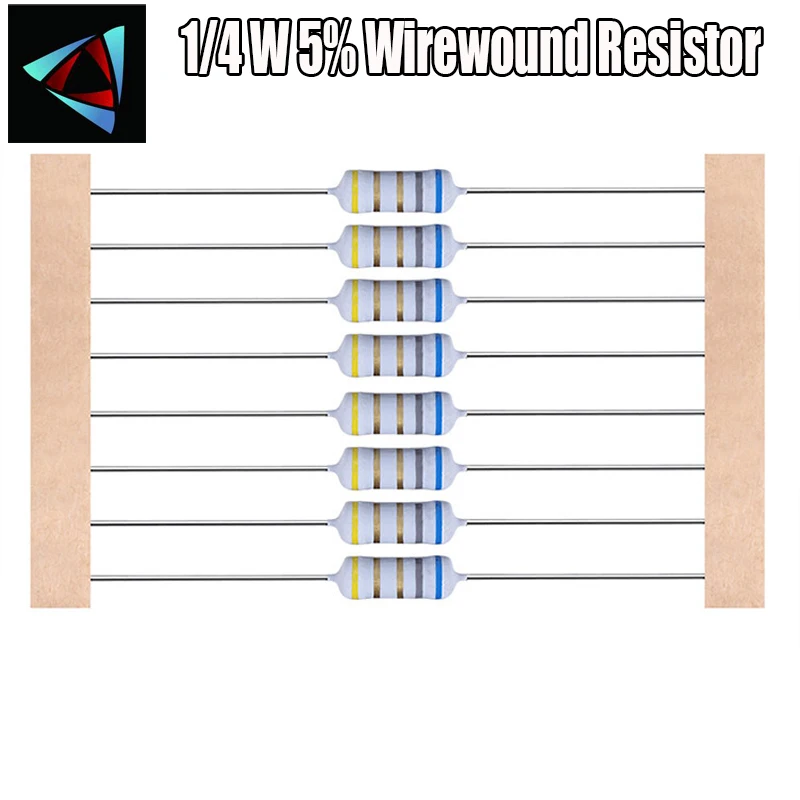 100 шт. 1/4W5% проволочный резистор +-5% 0.5E 1E 4.7E Ом