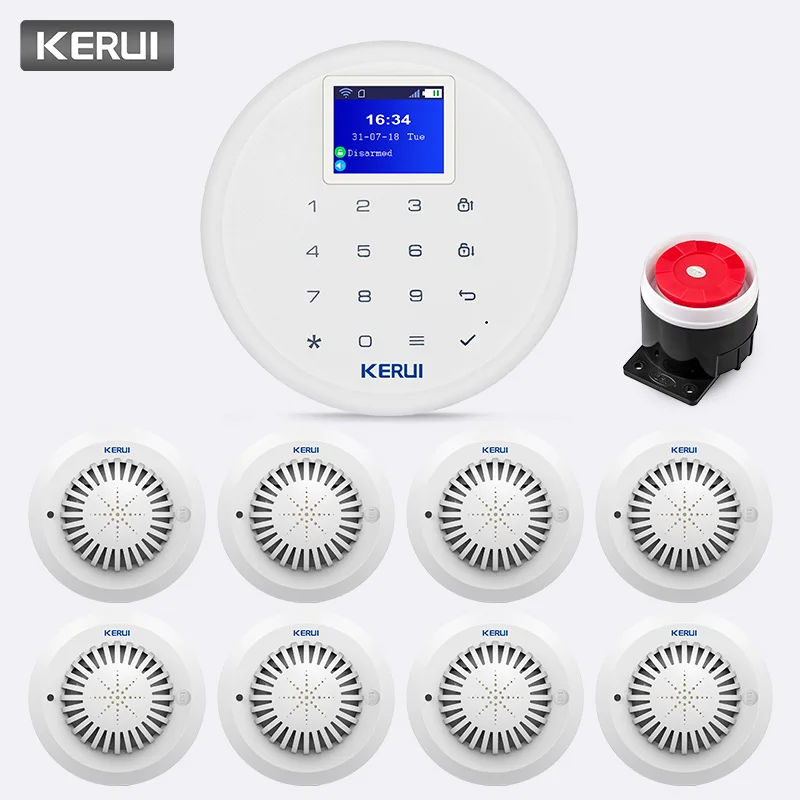 KERUI 433 МГц W17 Беспроводной GSM Wi-Fi сигнал Системы Дым пожарный детектор внутренней безопасности охранная дистанционного Управление вызова