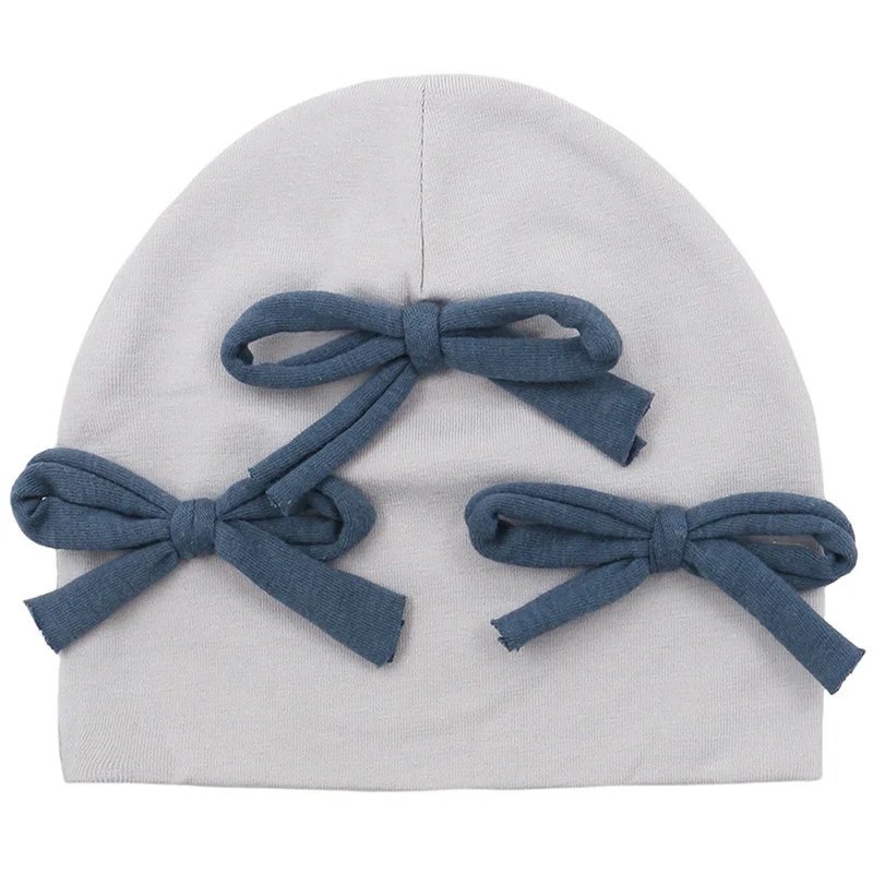 GZhilovingL New Cute Baby Cotton Bow Hat Beanies For Infant Girls Boys Kids Winter Soft Solid Newborn Baby Hair Accessories