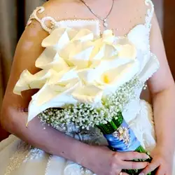 1 шт. настоящий сенсорный Искусственные Свадебные цветы декоративные цветы Калла Лилия babysbreath поддельные Свадебные цветы украшения