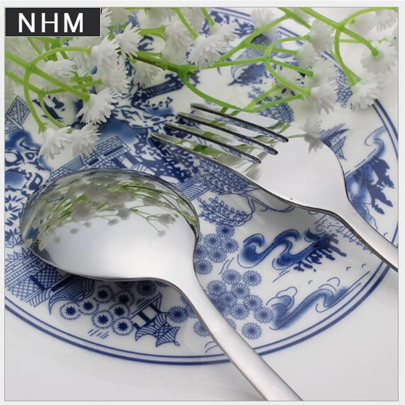Китай Ветер синяя и белая фарфоровая посуда коробка керамическая столовая посуда, нержавеющая сталь нож вилка 4 шт. набор