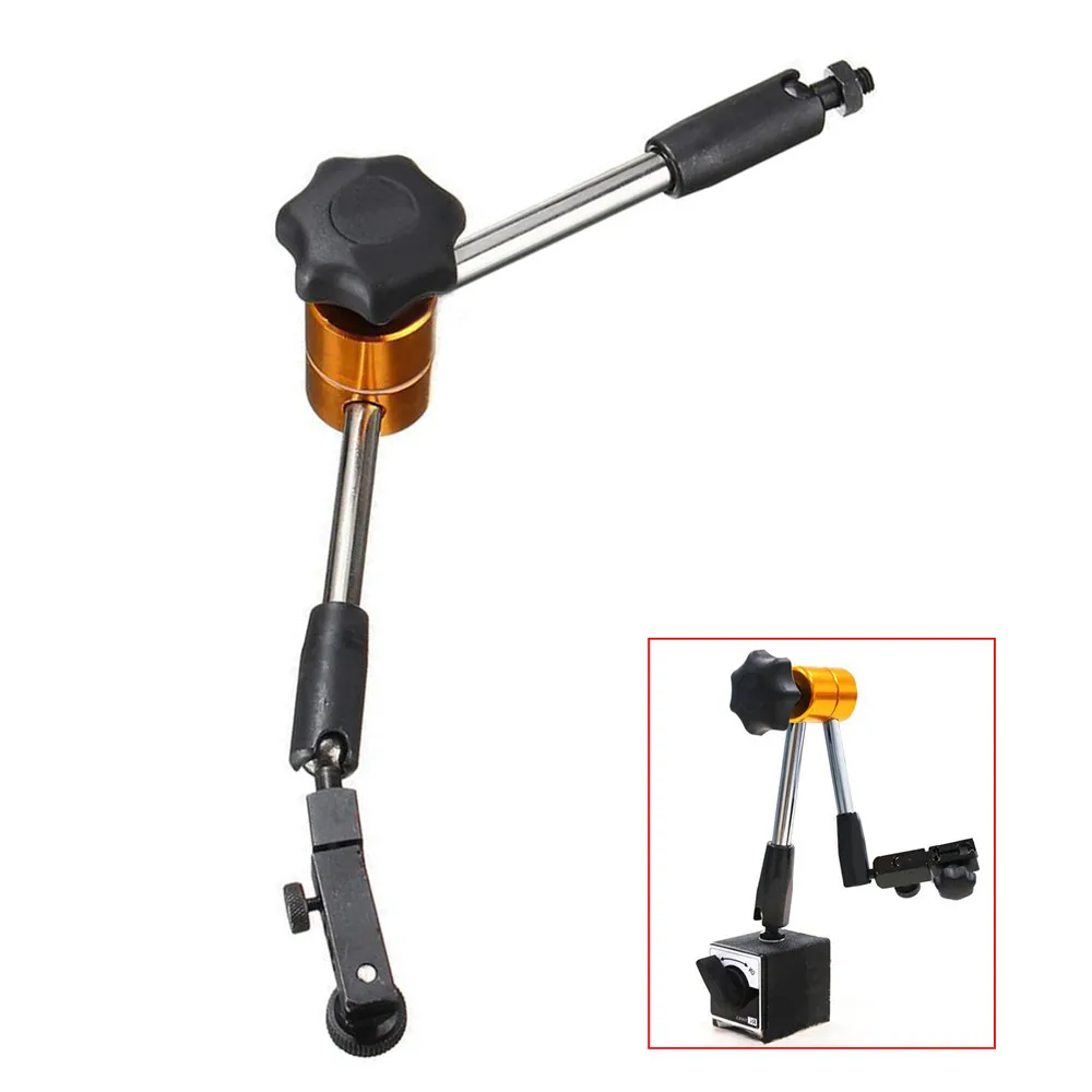 

1pc Universal Dial Test Indicator Holder Magnetic Metal Base Stand Flexible Tool Yellow and Black