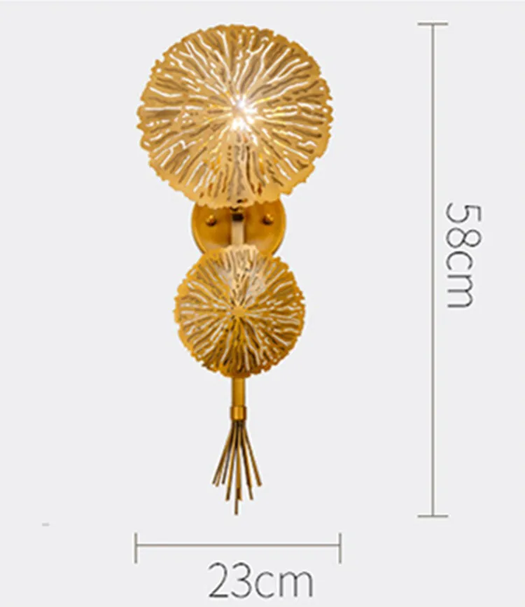 Роскошный Золотой цветок Лофт настенный светильник гостиничный номер для зала виллы Настенный бра Креативный дизайнер гостиная столовая