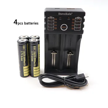 

18650 battery 3.7V 4000mAh rechargeable liion battery with charger for Led flashlight batery litio battery+1pcs Charger