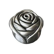 Rose Jewelry Box Round European Ring Boxes Princess Earring Bracelet Necklace Organizer Metal Polishing Curve Storage Box